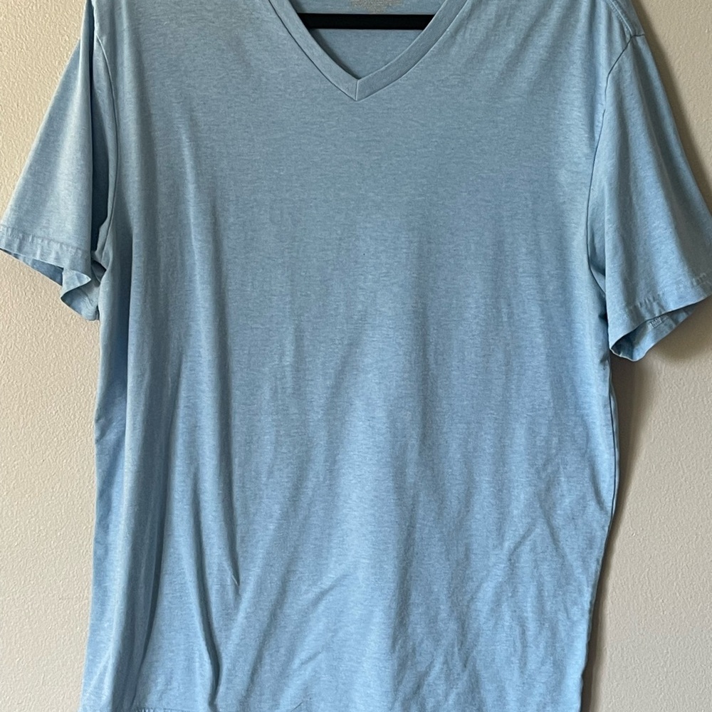 Express Blue V-Neck Short Sleeve Tee